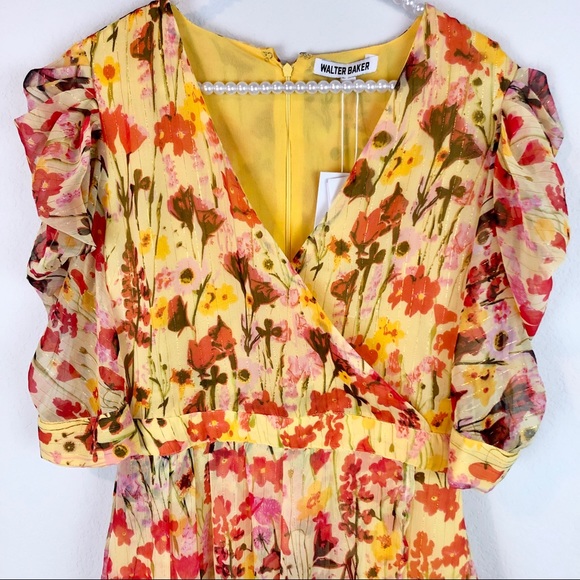 Walter Baker Adriana Floral Puff Sleeve Mini Dress - Picture 6 of 11